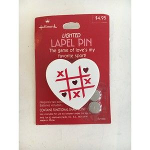 Vintage Hallmark Lighted Lapel Pin Heart Pin Original Card Collectible Valentine